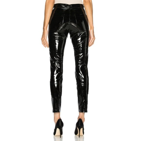 Zeynep Arcay Patent Leather Pants Ankle Slits 4 - Picture 4 of 12